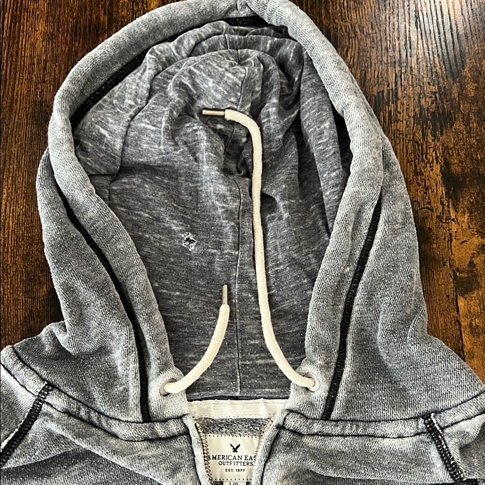 American Eagle Outfitters Gray Zip-Up Hoodie - Picture 3 of 5